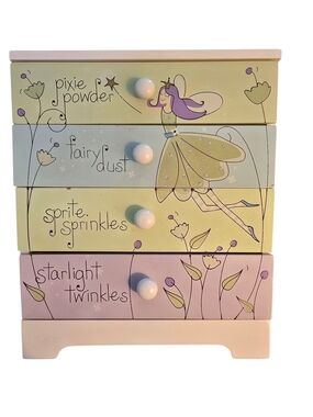 Vintage NWT Fairy Floral Jewelry Box 8" x 7" x 4" Pixie Dust Storage Chest